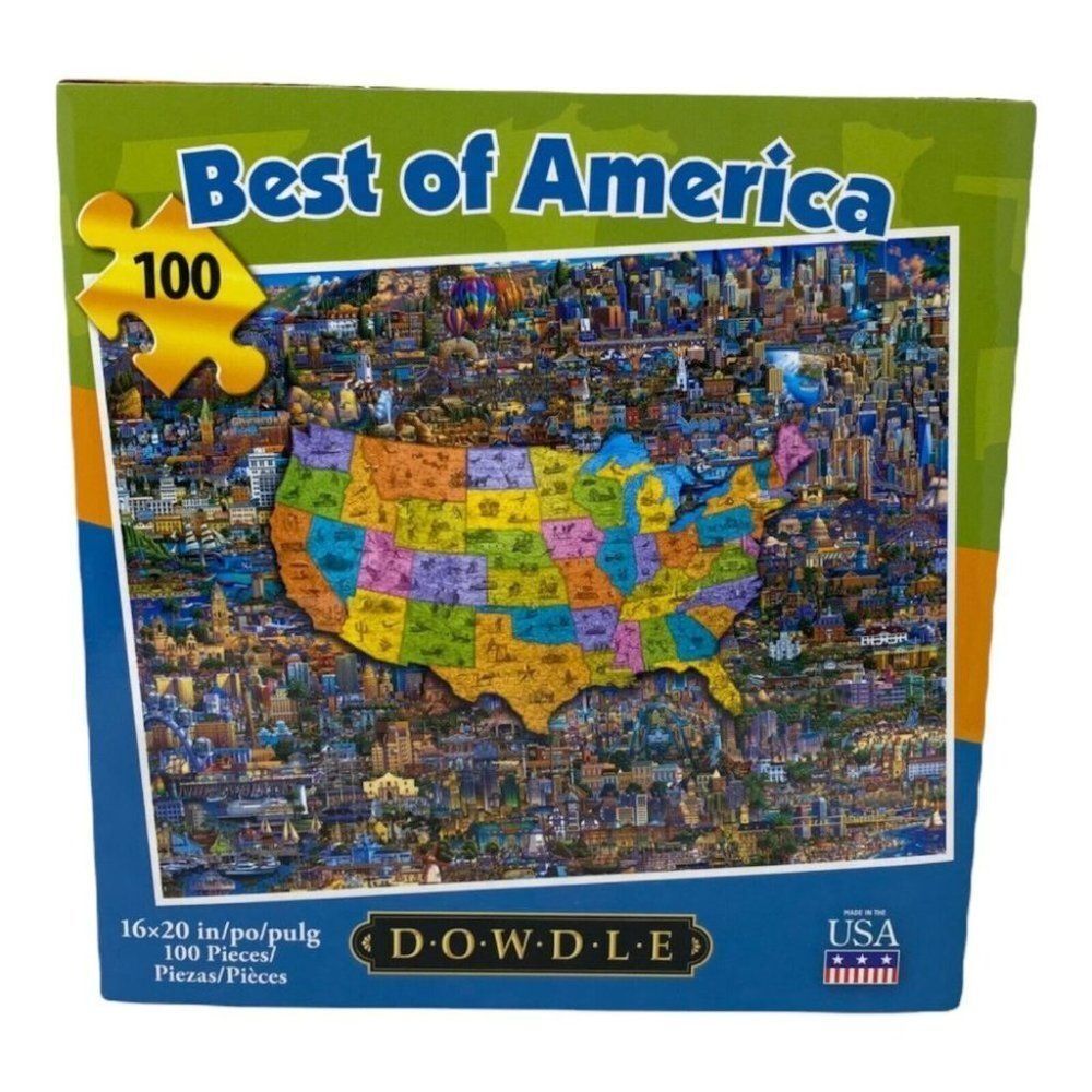 Dowdle Jigsaw Puzzle - Best of America - 100 Piece 16x20 New Sealed Bag in Box